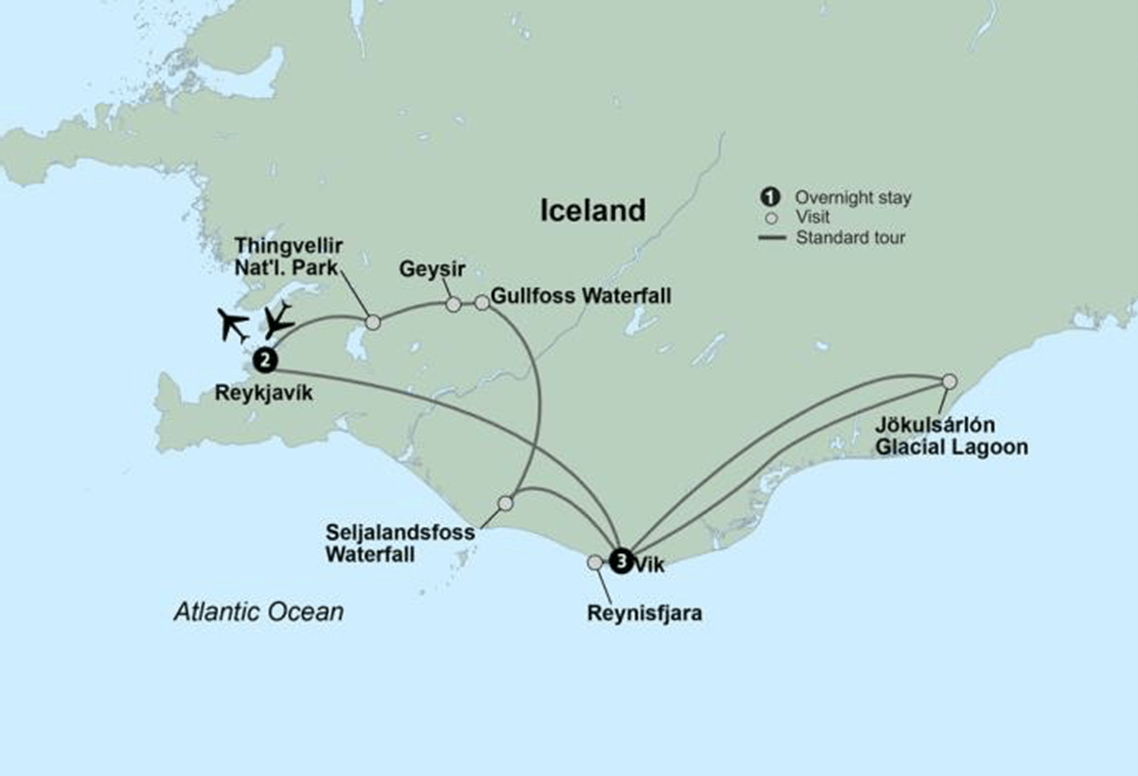 Hop Iceland Map