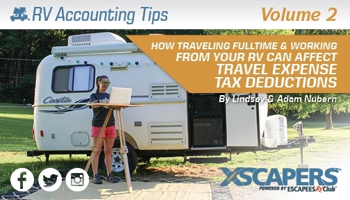 How Traveling Full-Time Working from your RV Affects Travel Expense Tax Deductions