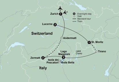 Switzerland Italy Map