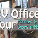 Tour of our RV Office – Computer Monitors and Rolling Chairs in Motion