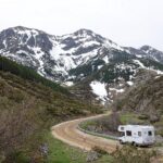 RV driving in mountains